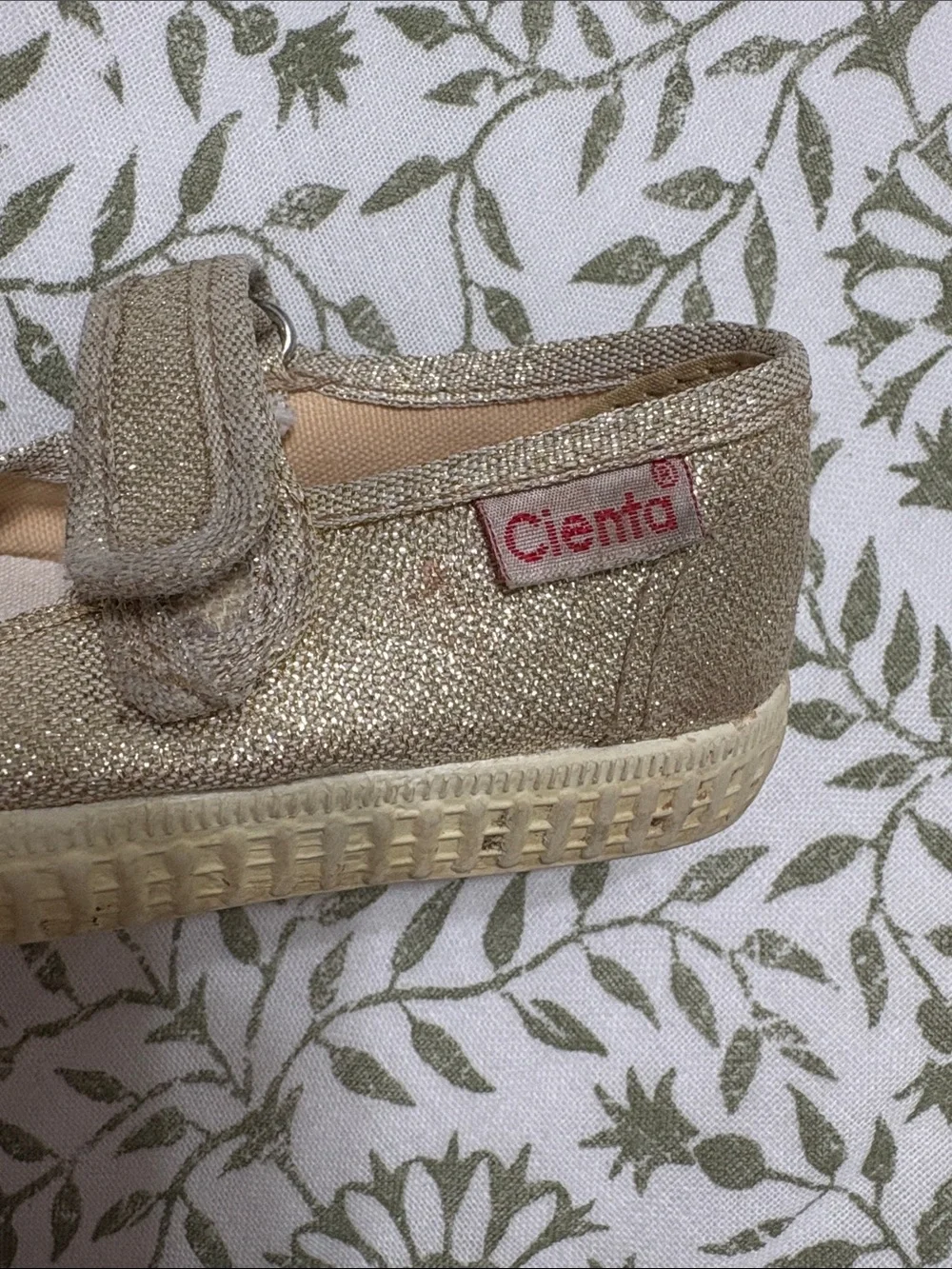 Cienta Gold Glitter Mary Jane Shoes Baby/Toddler Size 5-5.5 EU 21 Made in Spain